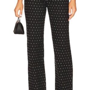 WeWoreWhat Black Rhinestone Straight leg Jeans